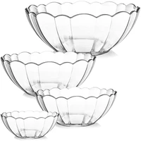 4pcs lotus shape transparent bowl acrylic salad mixing bowl party snack or potato chip bowl