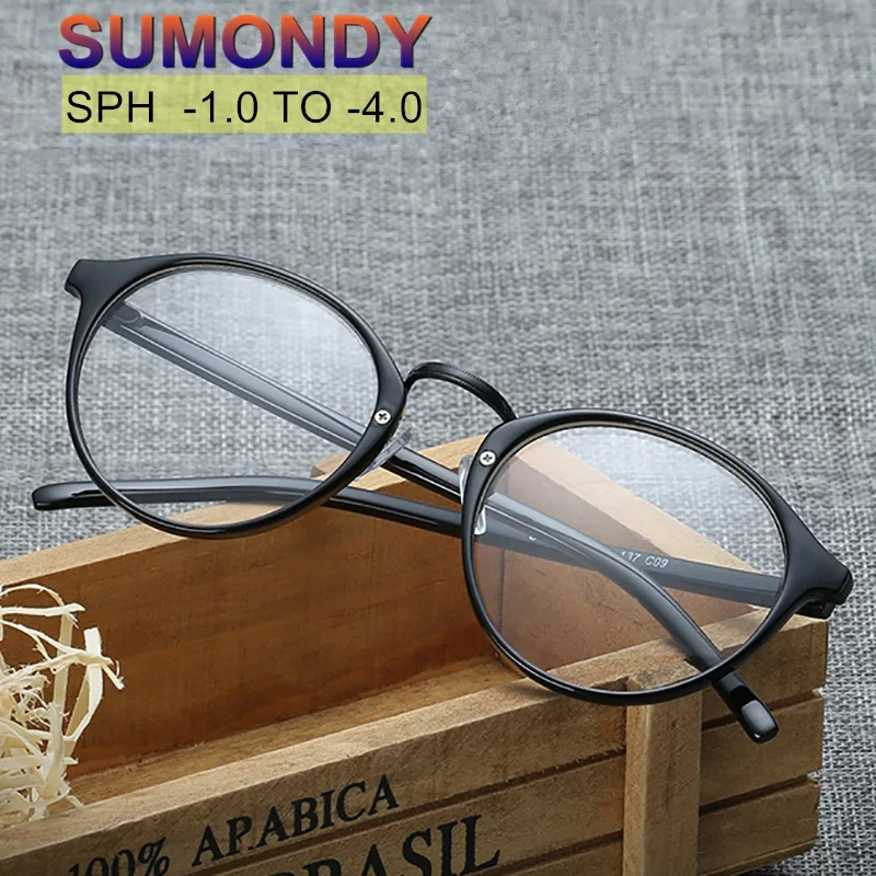 SUMONDY очки по рецепту близорукие SPH-1 0-4 0 для мужчин и женщин Изысканная круглая