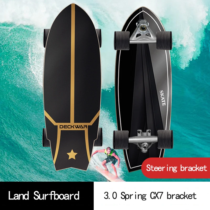 30 Inch Sport Surf Skate Board CX4 Truck 7-Tier Maple Deck Carving Land Surfskate Outdoor Pumping Complete Large Surf Skateboard