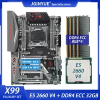 jingyue x99 kit motherboard lga 2011 3 set with e5 2660 v4 processor 32gb8g4 ddr4 ecc ram memory m 2 nvme x99 titanium d4