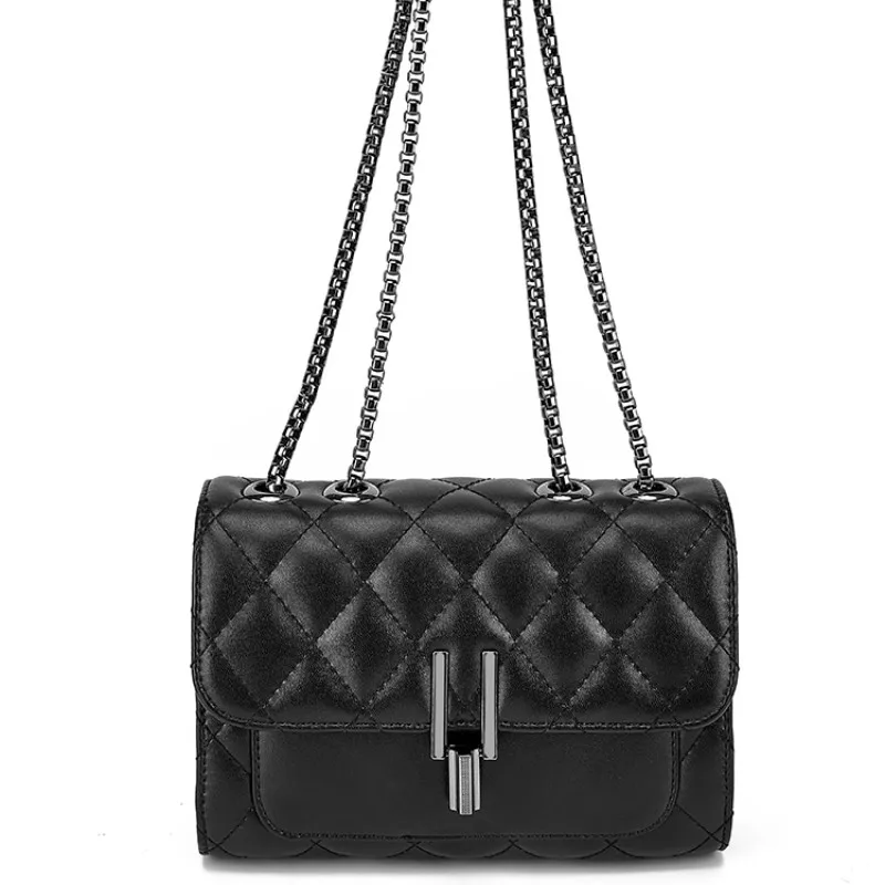

IVog New Arrival Everyday Female Small Black Leather Chain Shoulder Messenger Handbag Fashion Hand Bags for Women 2020
