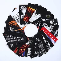 new design fashion hip hop 100 cotton skull bandana square scarf black paisley bicycle headband for womenmenboysgirls