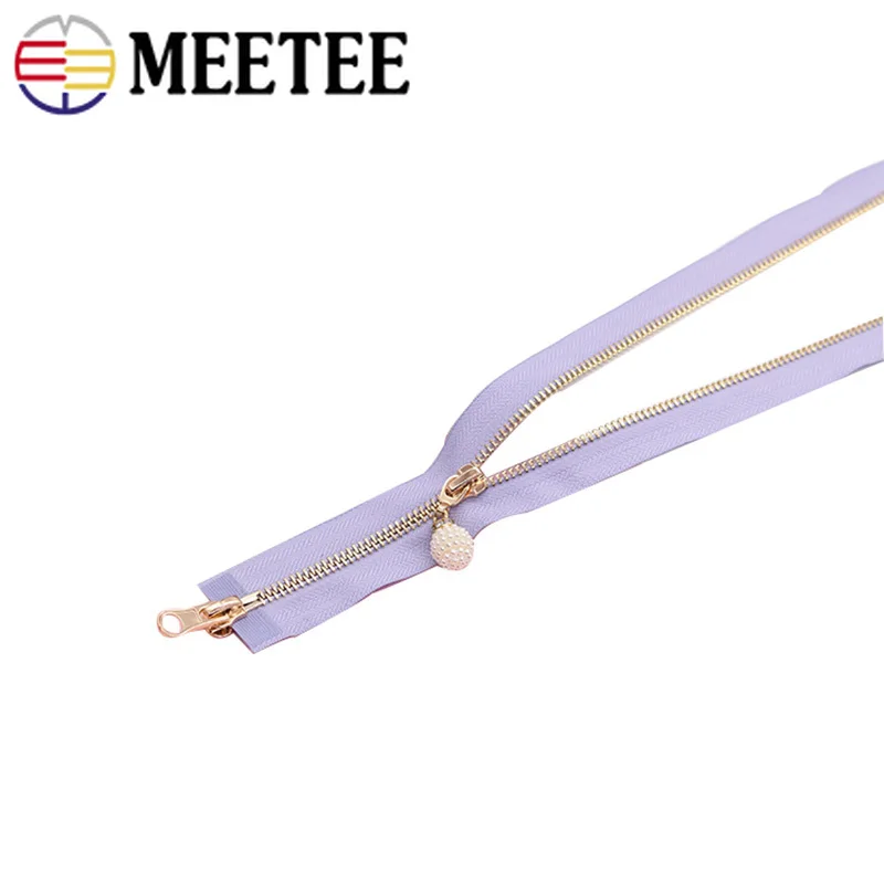Металлическая молния Meetee 5 #70 120 см два слайдера открытые декоративные молнии для