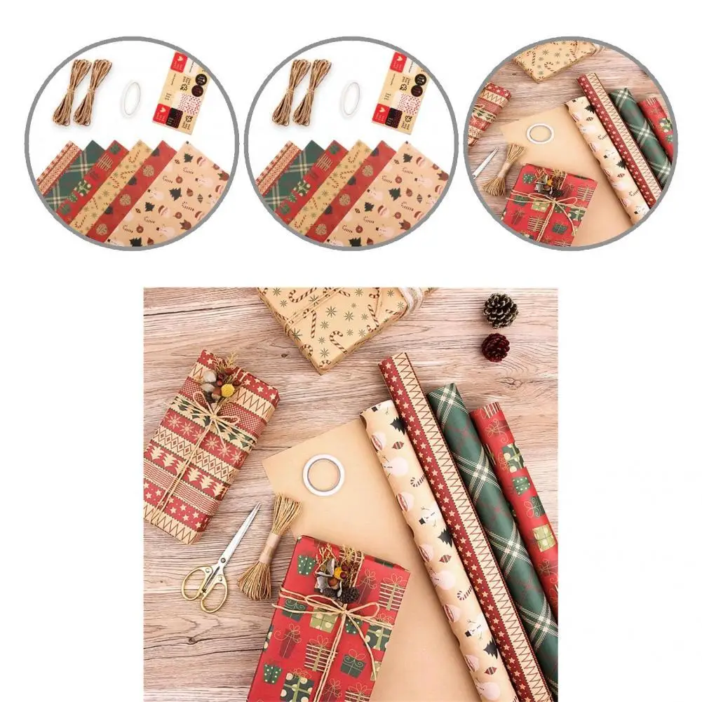 

Useful Thick Attractive Foldable Festive Wrapping Packing Paper Gift Wrapping Paper Kraft Wrapping Paper 6Pcs