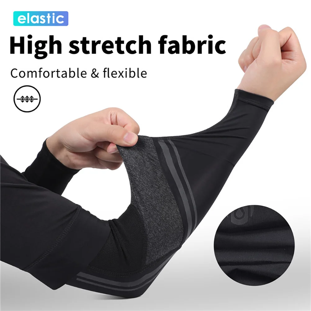 

1 Pair Arm Sleeves Sun Protection Breathable Cycling Elbow Support Sleeve Size L