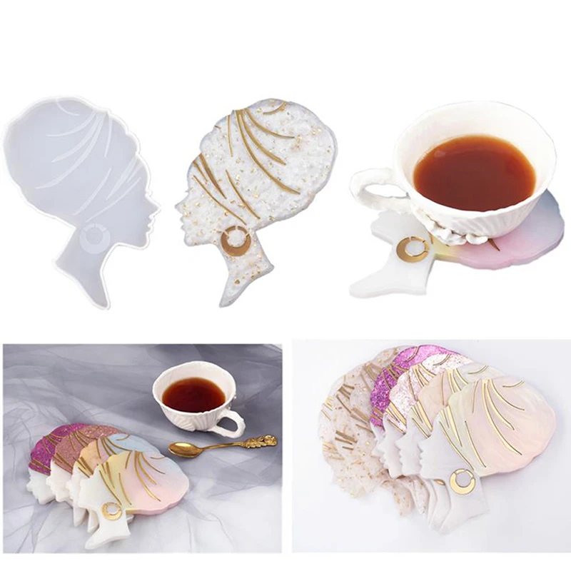 

DIY Crystal Epoxy Resin Mold Afro Head Woman Head Beauty Irregular Mirror Silicone Mold