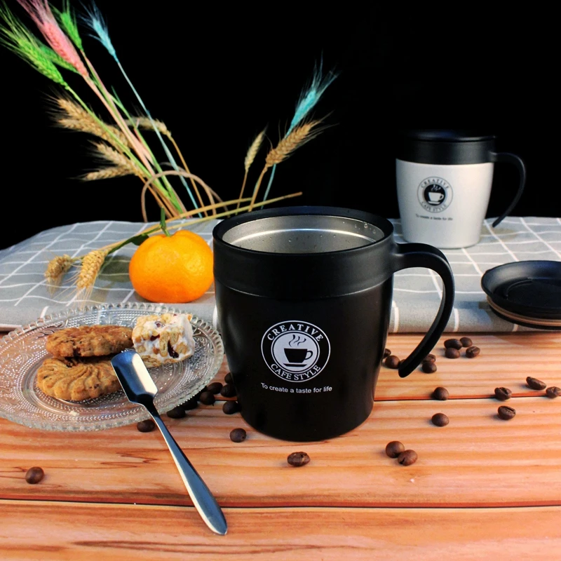 LDFCHENNEL 330 мл Высококачественная офисная двойная чашка для чая из нержавеющей