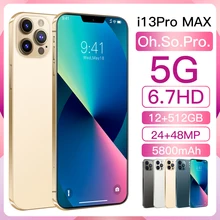 Versión Global i13Pro MAX, 6,7 pulgadas, 12GB + 512GB, 6800mAh, gran memoria, desbloqueo facial, tarjeta Dual, modo de espera Dual (2)