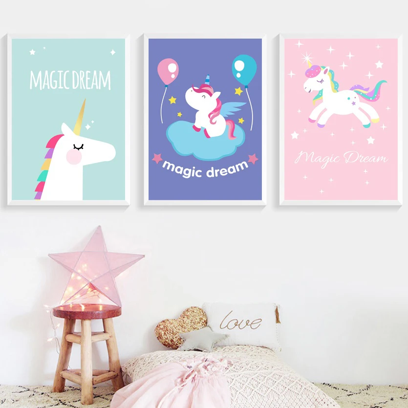 

Wall Art Cartoon Rainbow Little Pony Unicorn Canvas Painting Posters And Prints Nordic Poster Wall Pictures Kids Room Baby Room