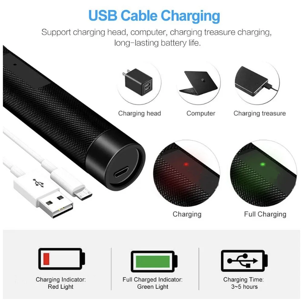 Лазерная указка с зеленым лучом 5 мВт 532 нм зарядка от USB | Спорт и развлечения