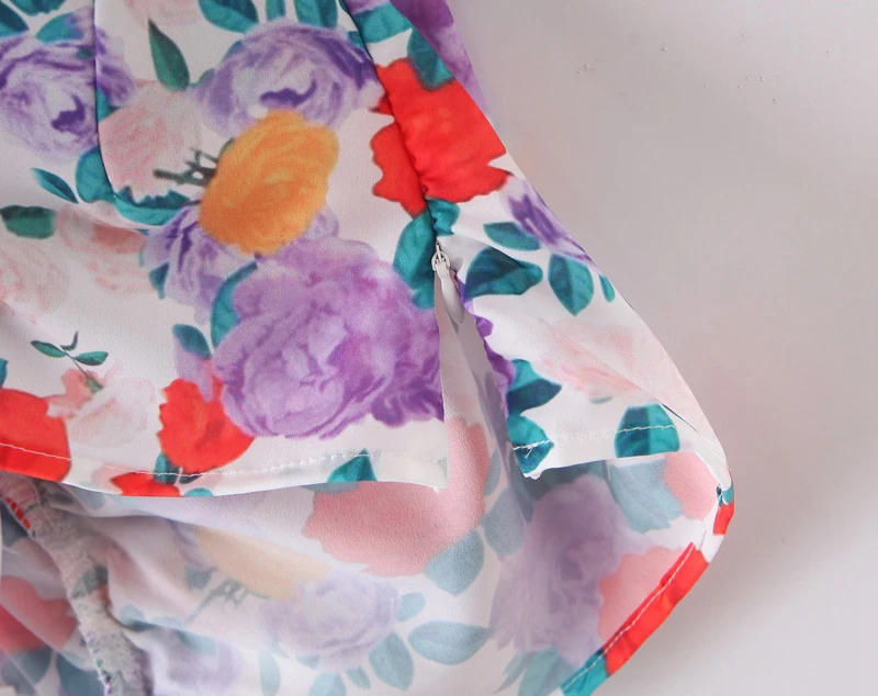 УКОРОЧЕННЫЙ ТОП во французском стиле с акварельным принтом ретро Большая