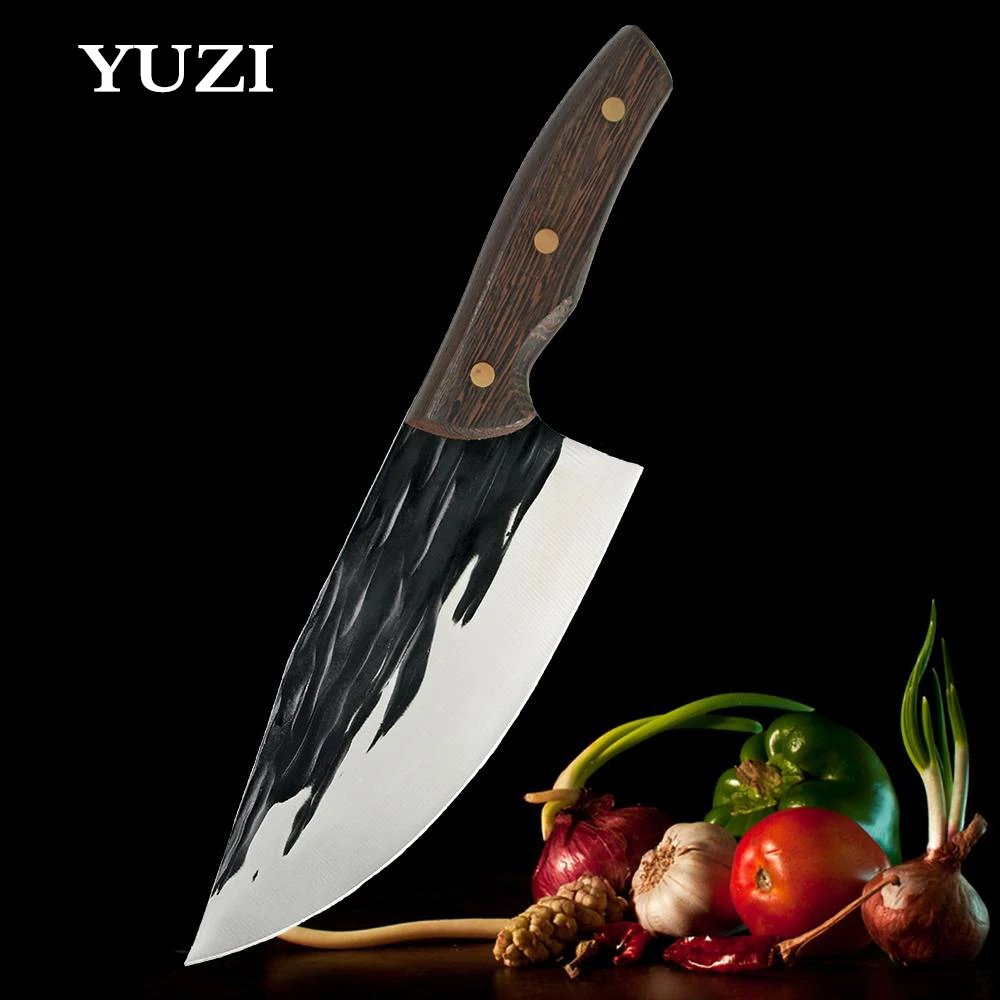 

7.5inch Forged Kitchen Knife Meat Cleaver Butcher Knives 5CR17 Stainless Steel Chef knife Fishing Slicing Knife for Kitchen