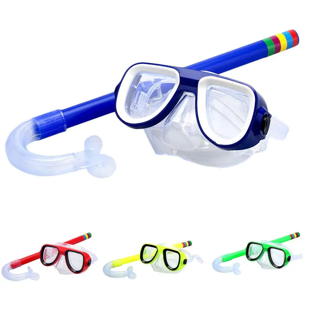 Детские очки для подводного плавания + всасывающая трубка набор новый материал