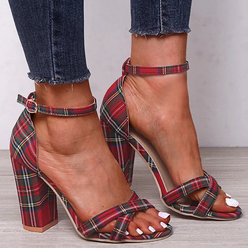 Модные женские туфли лодочки женская обувь на высоком каблуке Женская в клетку