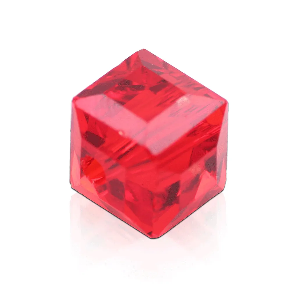 Красные стеклянные кубические бусины 10 мм граненые Квадратные 20 шт. сделай сам