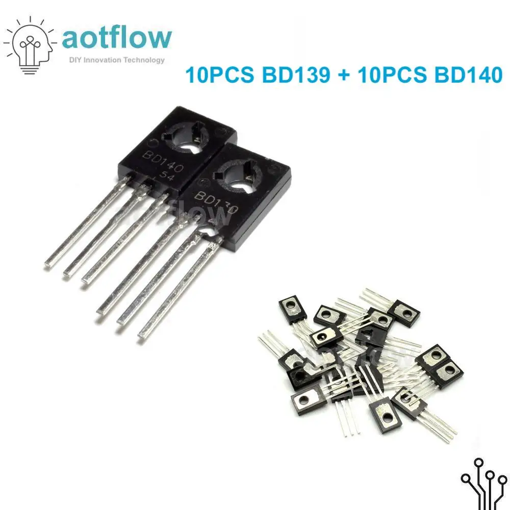 

200PCS BD139 BD140 ( 10PCS BD139 + 10PCS BD140 ) TO126 TO-126 new voltage regulator