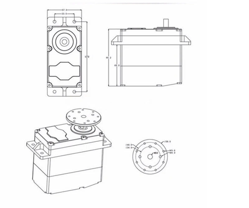 SUPER200 300 500 с высоким крутящим моментом 12 24V 200kg. См/300kg. См 0,5 S/60 градусов BEC 5В набор «сделай сам» для большая рука робота