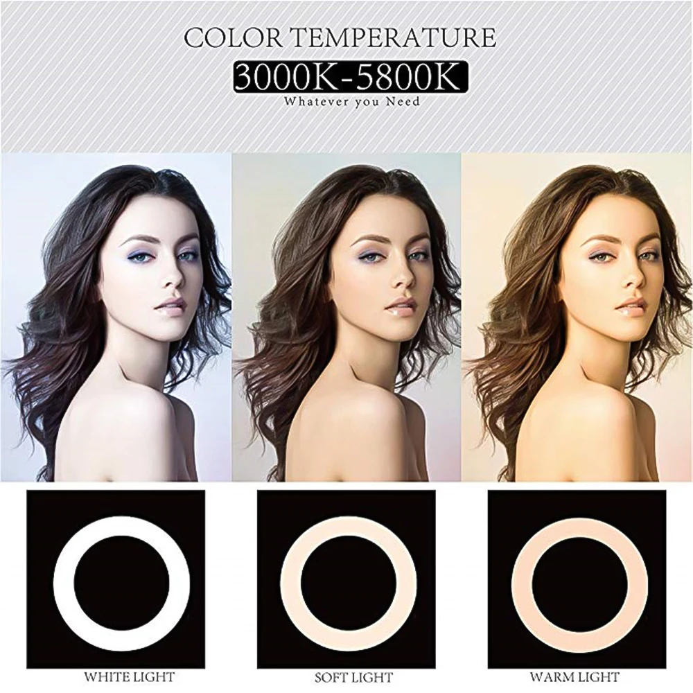 Кольцевой светильник Kebidu для селфи с беспроводным дистанционным держателем