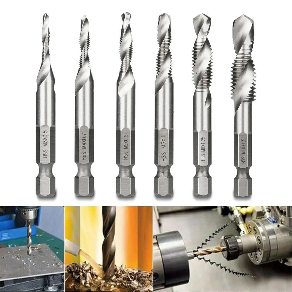 1/4 шестиугольная Handlel 6 шт. M3-M10 1/4in Горячая композитный коснитесь нитки спираль