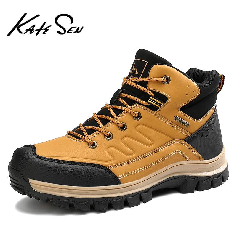 2020 модные зимние мужские кожаные плюшевые теплые ботинки уличные