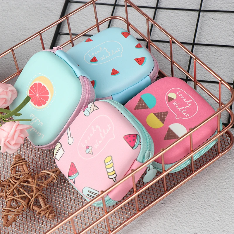 Портативный чехол для наушников с фруктовым принтом сумка хранения карт и