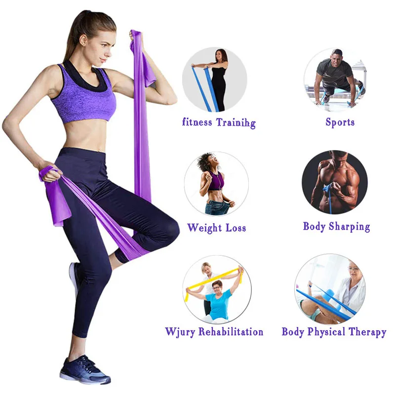 TPE Fitness Resistance Bands Workout Rubber Elastic Band For Sport Yoga Exercise Booty Training Pull Rope Expander Gym Equipment | Спорт и