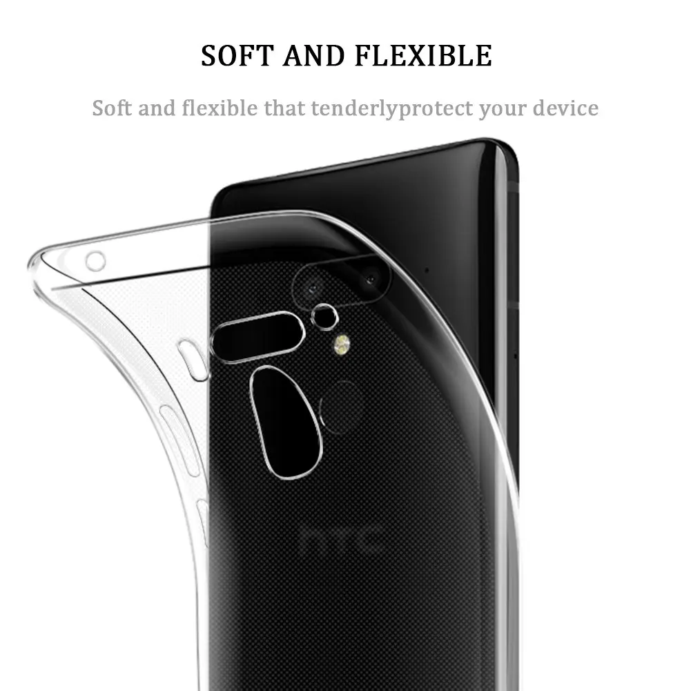 Прозрачный мягкий ТПУ для HTC U12 Plus Чехлы телефона тонкий прозрачный силиконовый