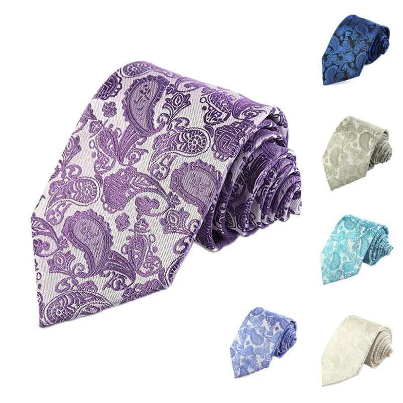 

Men's Ties Blue Purple Floral 8cm Jacquard Necktie Accessories Daily Wear Cravat Wedding Party Gift
