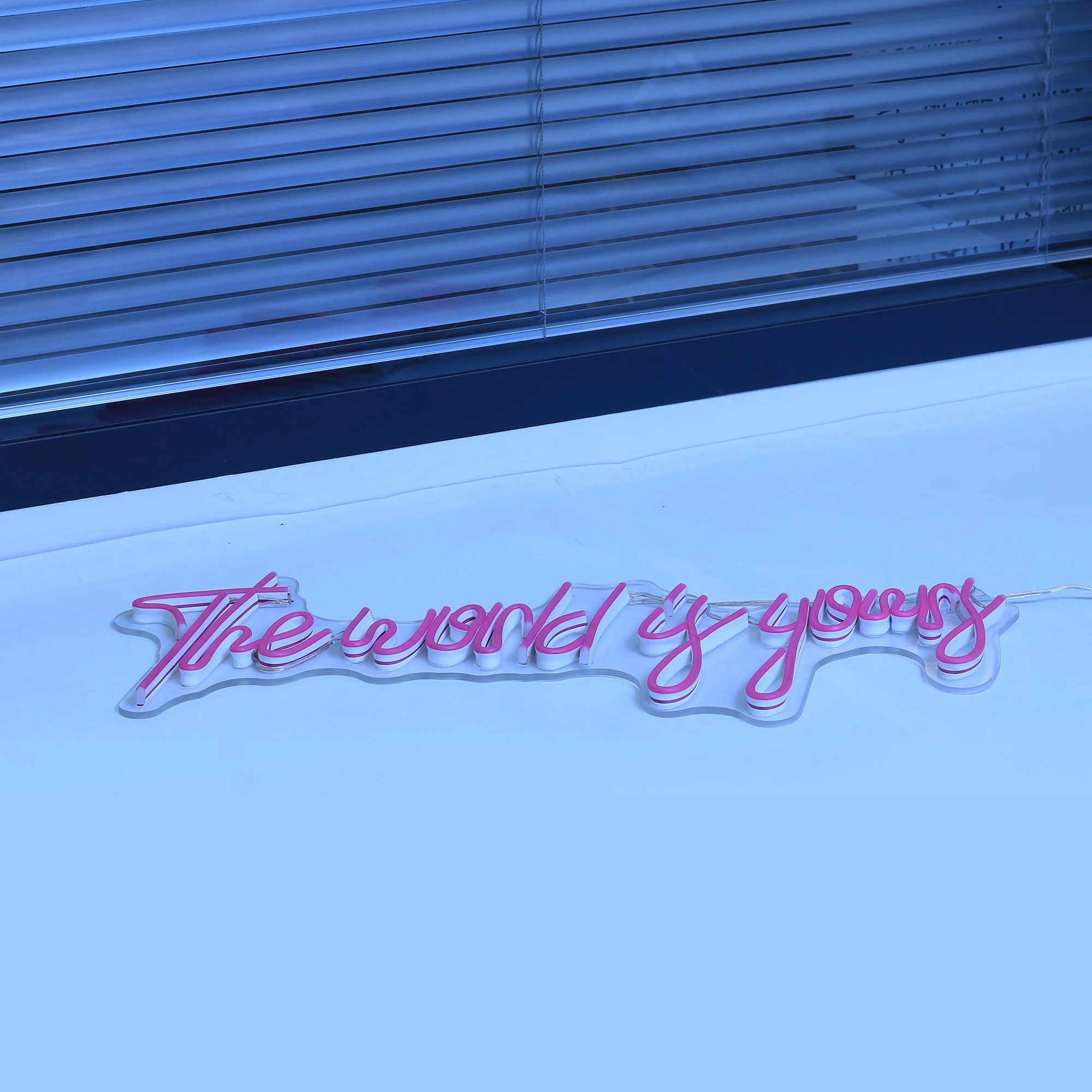 LED Neon Light Letter Sign The world is yours Decorative for Holiday Wedding Party Bar Shop Bedroom Room Window Open Words Decor | Лампы и