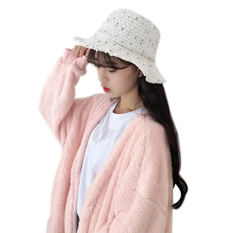 Autumn and Winter New Ladies Knitted Fisherman Hat Japanese Wild Sunscreen Basin Hat Korean Outdoor Sun Hat