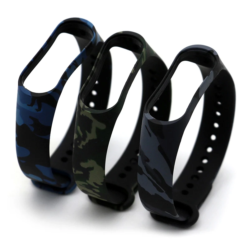 Камуфляжный модный силиконовый ремешок на запястье для часов XiaoMi Band M4 сменные