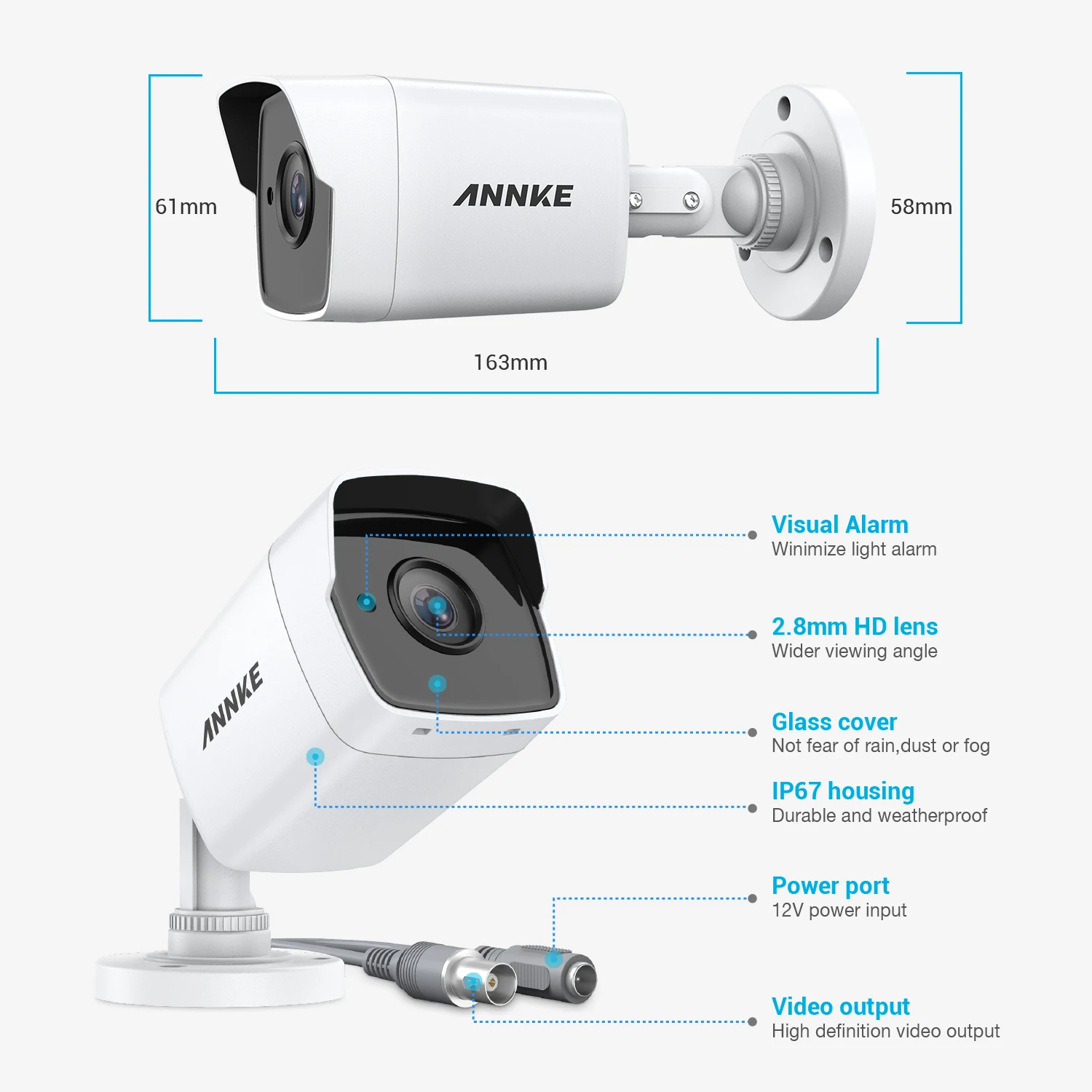 ANNKE 8CH 5MP Ultra HD система видеонаблюдения 5в1 H.265+ DVR с 8 шт. 5MP TVI Всепогодная белая система видеонаблюдения Комплект