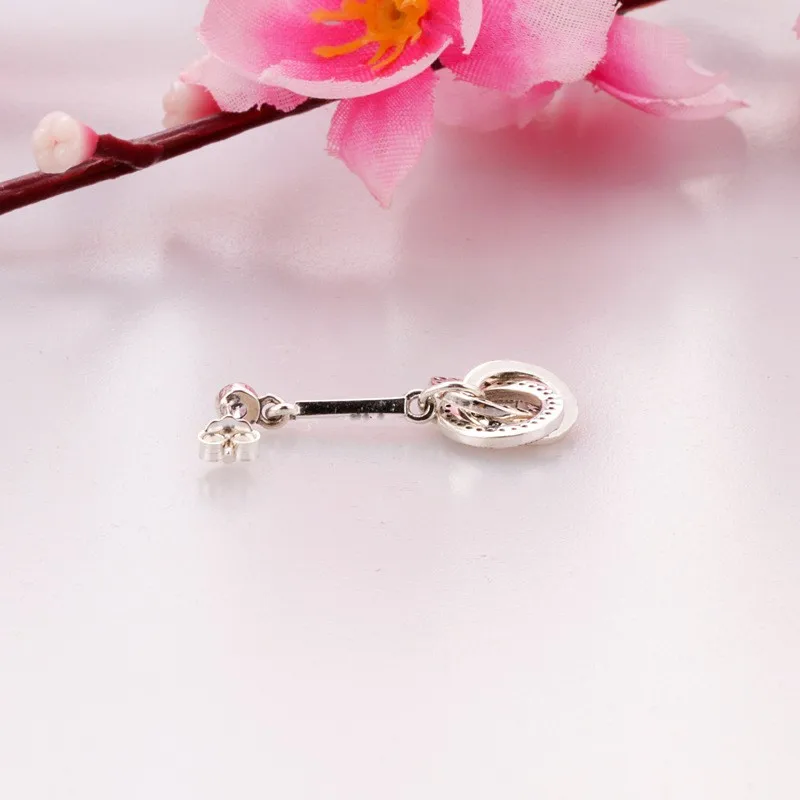

Original 925 Sterling Silver Pan Earring Glitter With Crystal Pan Earrings For Women Wedding Gift Fashion Jewelry