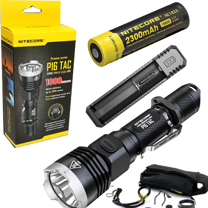 Nitecore P16 TAC 1000 люмен CREE XM-L2 U3 светодиодный тактический фонарик охотничьи поисковые