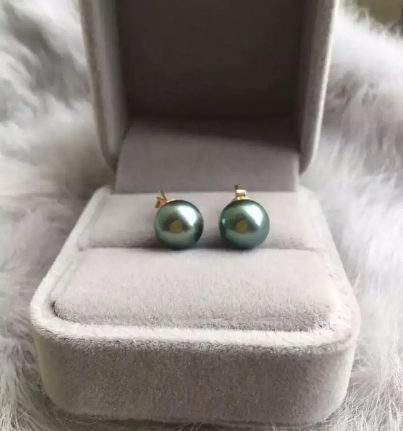 Бесплатная доставка серьги из натурального жемчуга 9 мм настоящий жемчуг южного