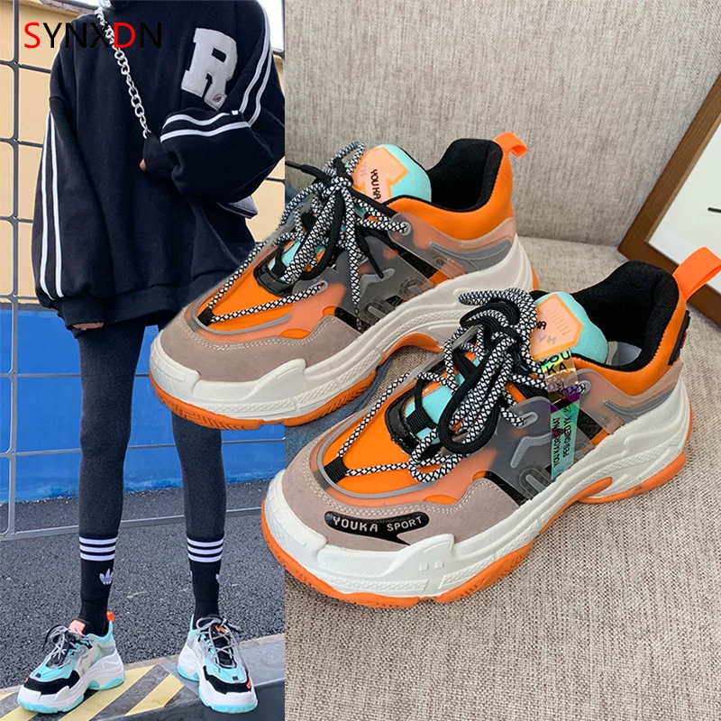 

HQFZO дышащая Спортивная прогулочная обувь для бега на платформе женская весенняя обувь женская спортивная обувь на платформе 2021 брендовые т...