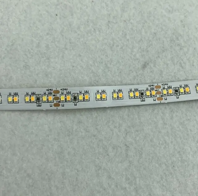 24V 2216 SMD 240 светодиодов/м 12 В/24 В светодиодный двойной цвет CCT Регулируемая Гибкая полоса; 5 м длиной; 120 Вт; белая печатная плата; не водонепроницаемый; IP33 - Испускаемый цвет: 24V
