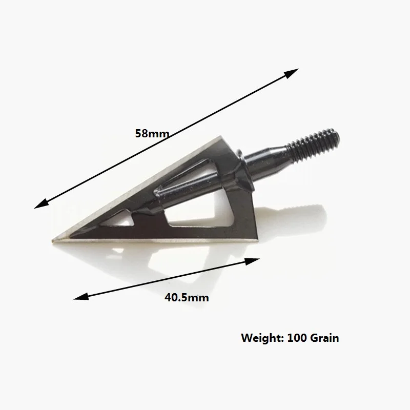 9 шт. 100 наконечник стрелы из зерна для охоты стальные лезвия черные наконечники