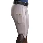 Женские однотонные эластичные брюки для конного спорта с карманами