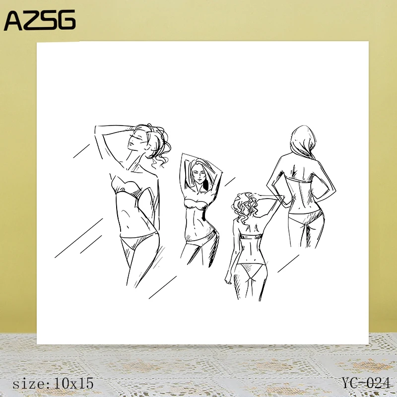 

ZhuoAng Teenage model Clear Stamps For DIY Scrapbooking/Card Making Decorative Silicon Stamp Crafts