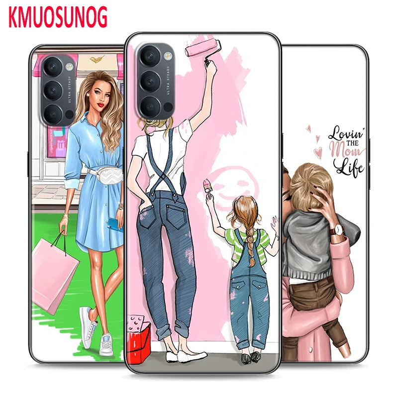 

Silicone Cover Hot Mom Baby Girl for OPPO Reno 4 3 Pro 10X Zoom 2 Z F ACE X2 Pro 5G A5 A9 2020 Phone Case