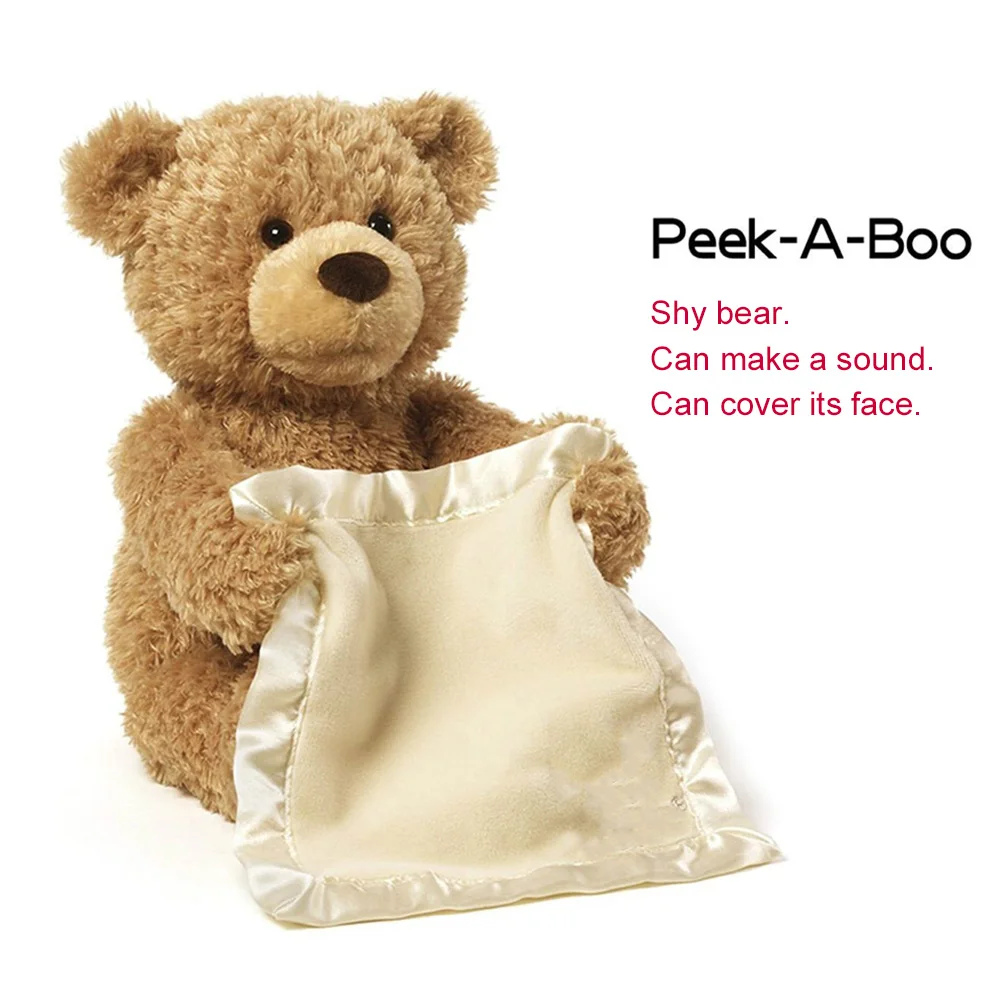 

New Style Hot Selling American Peekaboo Bear Talking Will Move The Teddy Bear Electric Voice Over Face Shy Bear Plush Toy 40M