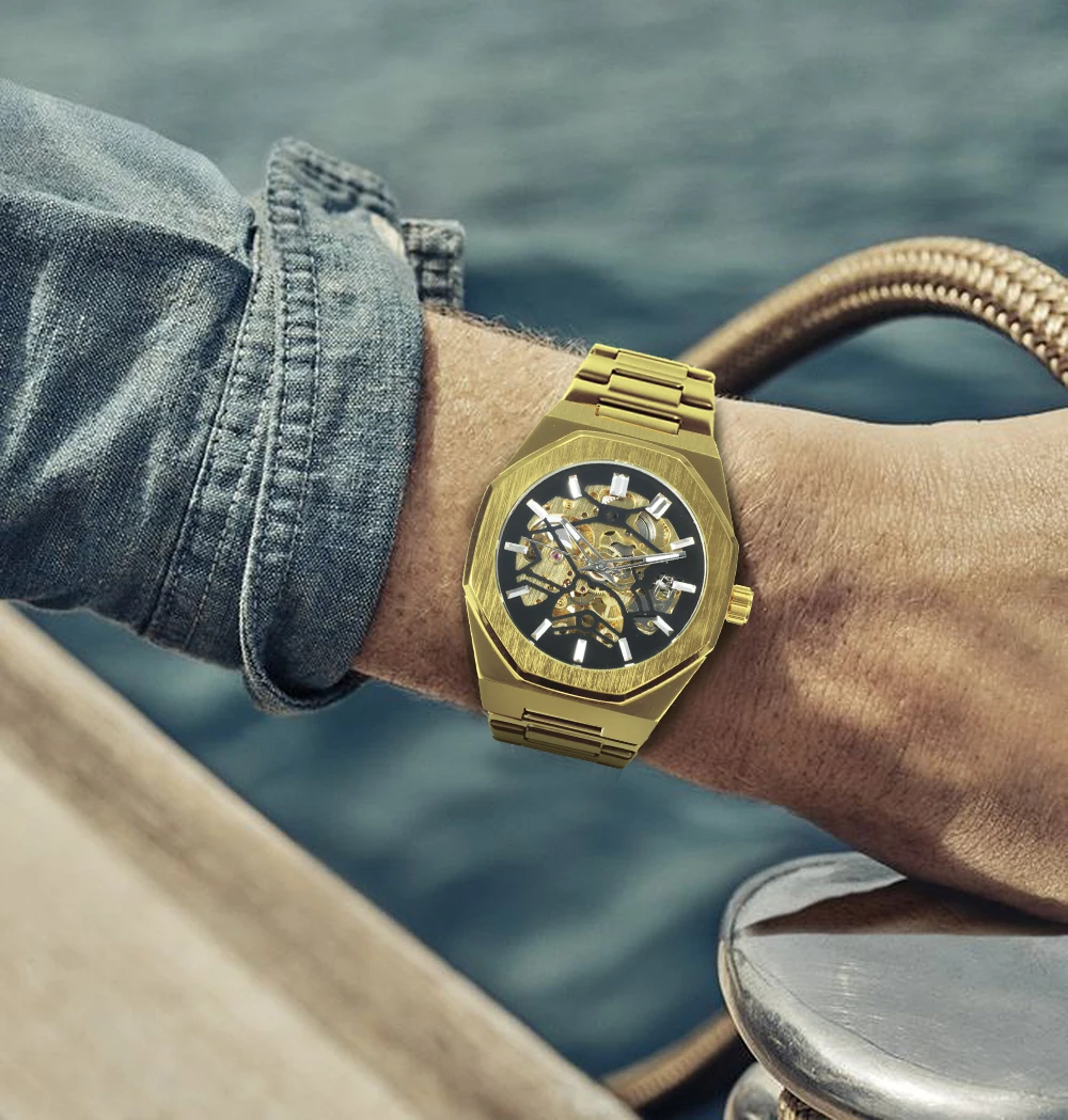 Победитель официальные часы мужские брендовые Роскошные автоматические