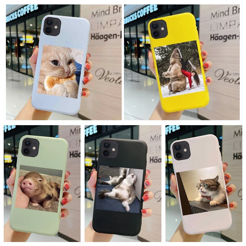 

Case For Huawei Honor 8 Pro Lite 8A 8S 8C 8X Max Protection Cover Silicon TPU Soft Cartoon Animal Painted Cute Cat Dog Bear Cows