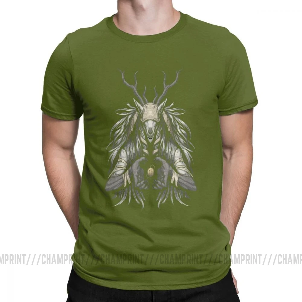 Мужская футболка The Supplicant, хлопок, футболки Vicar Amelia Bloodborne Scary Horror, футболка на Хэллоуин, топы с графическим принтом - Цвет: Армейский зеленый