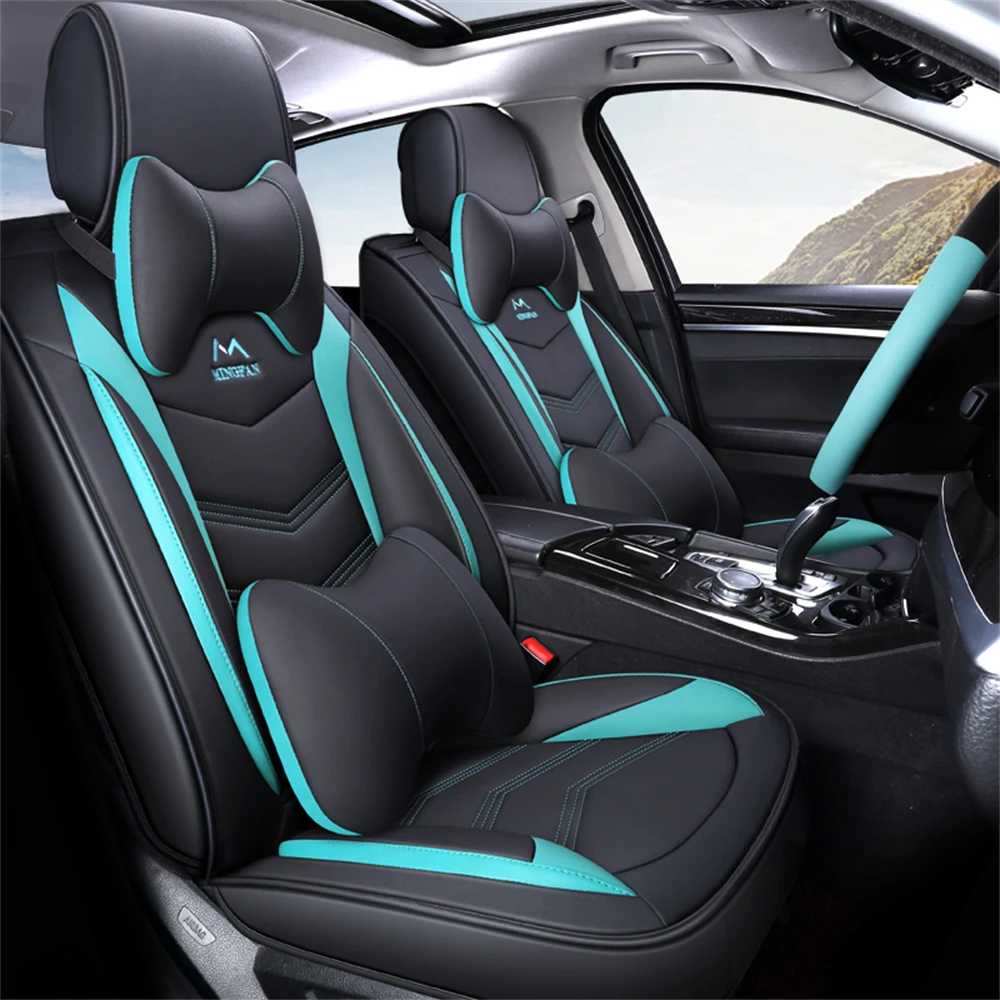 

Car Seat Cover Airbag Compatible Leather Fabric Protect Cushion Fit Most 5 Seats Cars Universal Car Interior Accessories