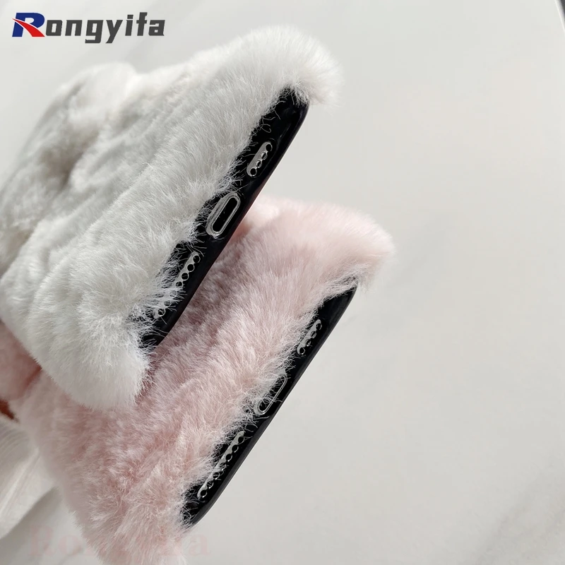 For Xiaomi Redmi Note 10 9 Pro Max 10S 9S 8 7 6 Pro 9T 8T K40 K30 Pro 9A 9C 8 8A 7 7A Cute Cat Ears Phone Case Plush Back Cover