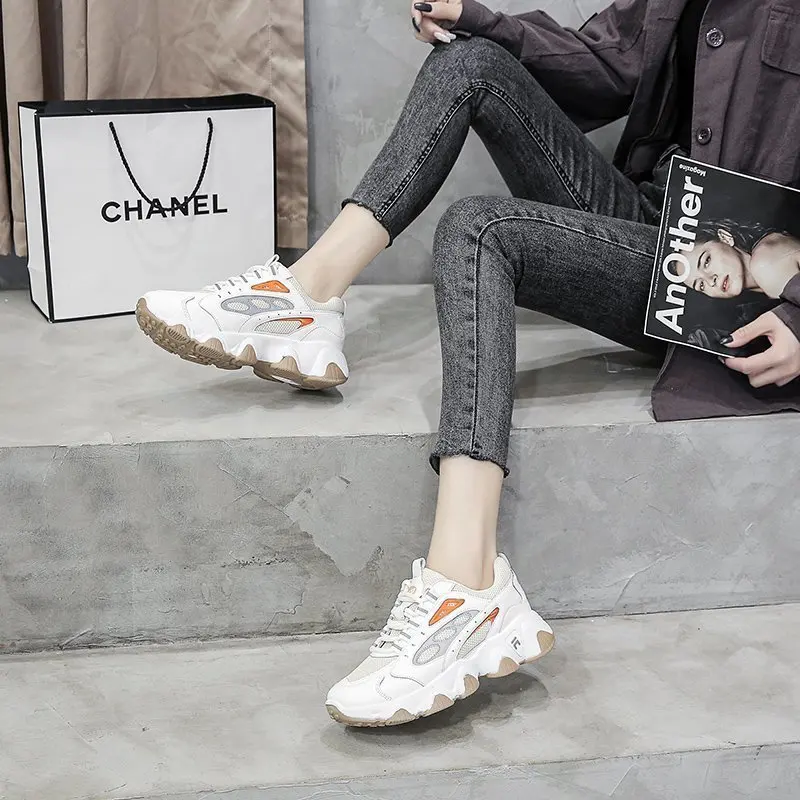 

Women Casual Sneakers Spring Autumn Sneakers Breathable Women Shoes Lace Up Female Boots Comrfortable Platform Shoes Women
