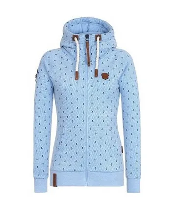 Sky blue Весенне-осенняя Женская толстовка на молнии, розовый, серый, синий, зеленый, теплая толстовка на молнии с капюшоном и принтом, тонкая толстовка, Женская толстовка, Moletom Feminino - Цвет: Sky blue
