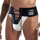 Стринги JOCKMAIL мужские кружевные с заклепками, 2 шт.упаковка, джоки, бандаж, камуфляжный зеленый Экстра широкий пояс, спортивное пикантное нижнее белье для взрослых